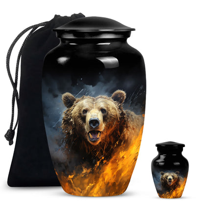 bear urn for human ashes.