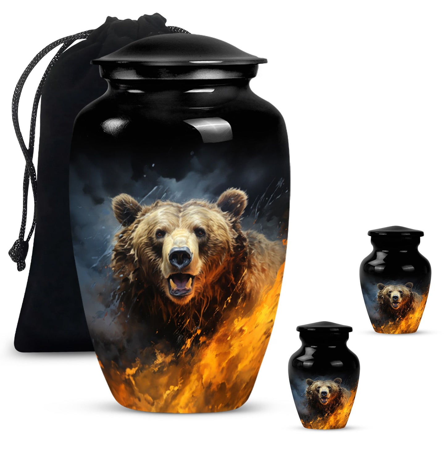 bear urn for human ashes.