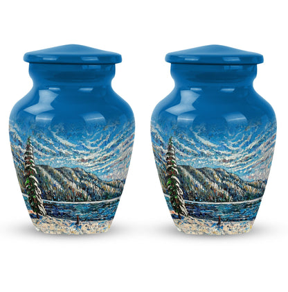 Classic 10-inch Mountains Urn, a large cremation urn.