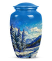 Large 10 inch abstract design Mountains Urn, aluminum