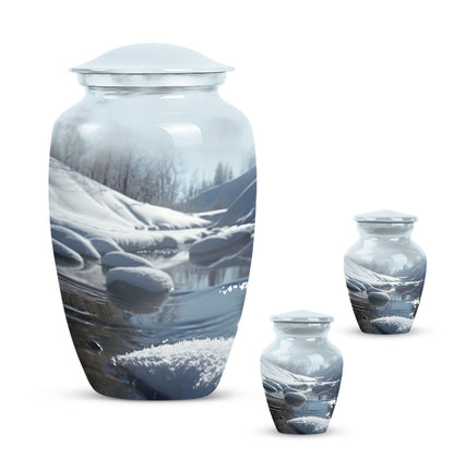 10-inch Aluminum Mountains Urn for ashes.