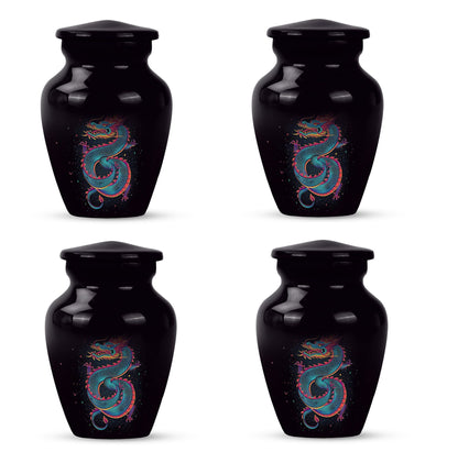 Dragon urn, a classic, large aluminium funeral urn.