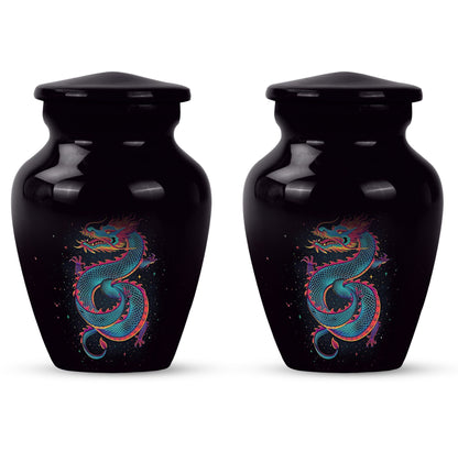 Dragon urn, a classic, large aluminium funeral urn.