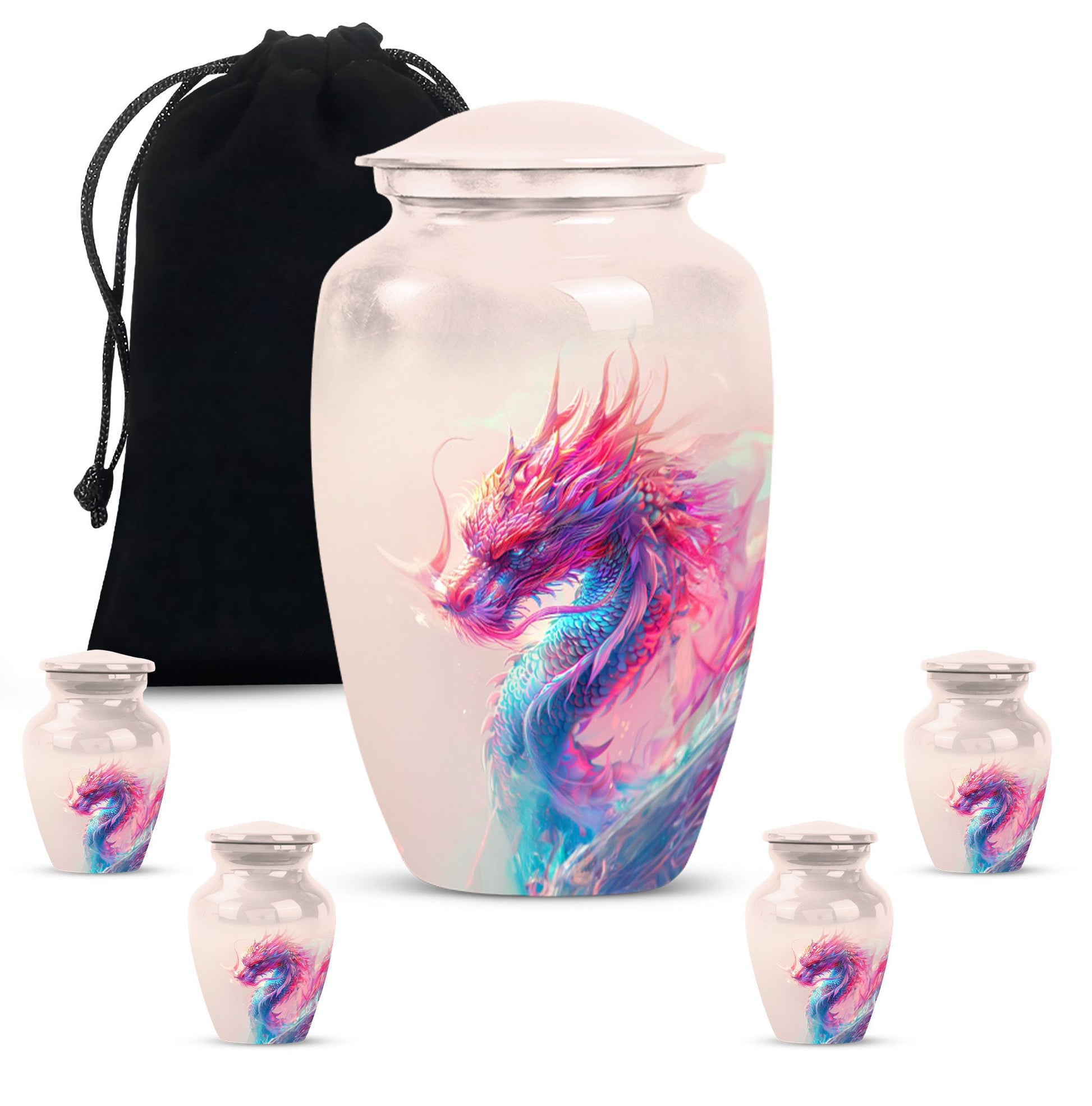 10-inch classic dragon urn, aluminium, customized