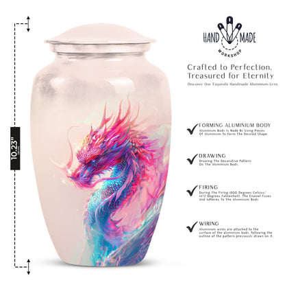 10-inch classic dragon urn, aluminium, customized