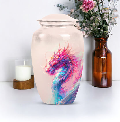 10-inch classic dragon urn, aluminium, customized