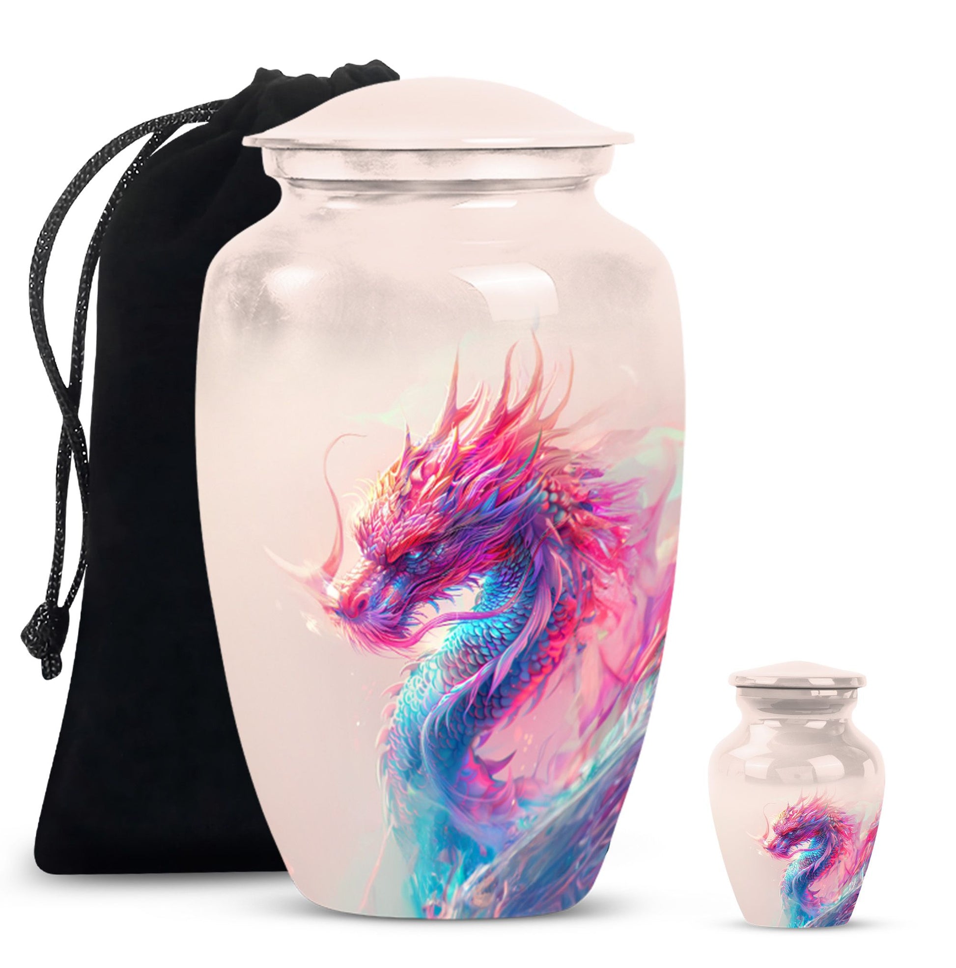 10-inch classic dragon urn, aluminium, customized