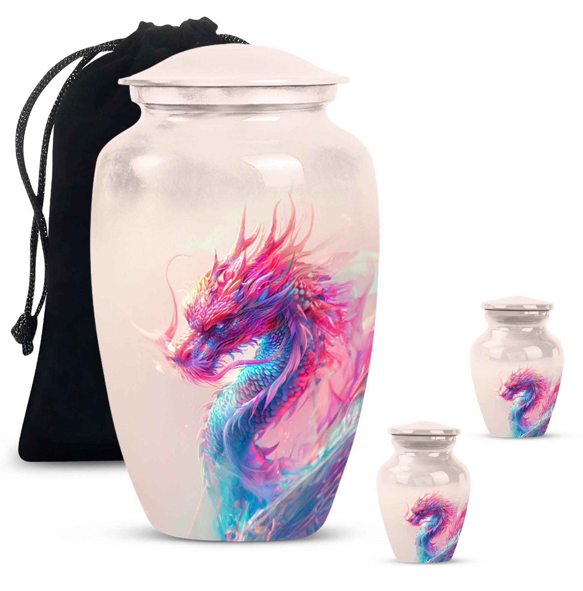 10-inch classic dragon urn, aluminium, customized