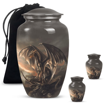 10 inch large Urn with 2 Keepsake 3 Inch Urns