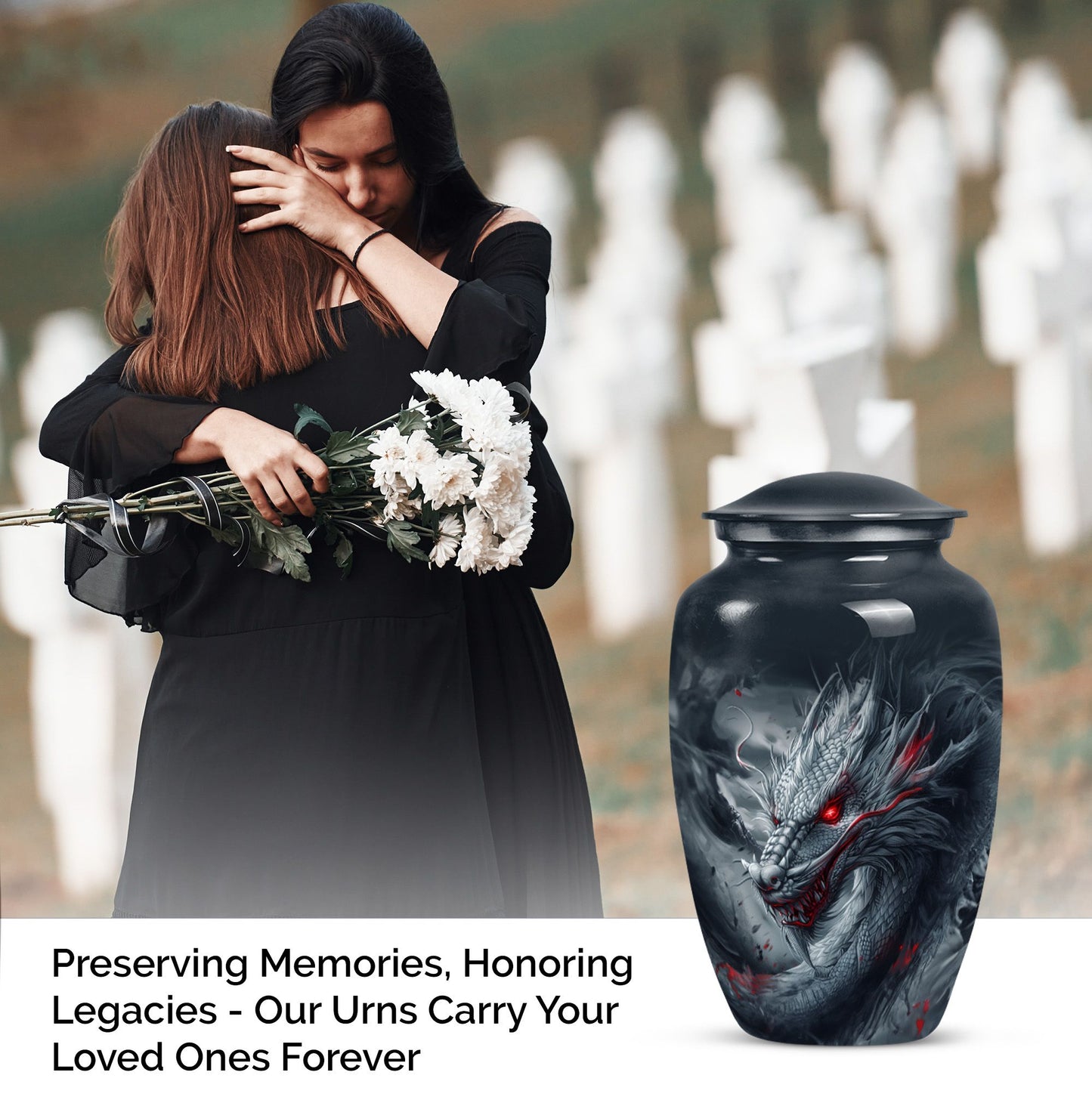10-inch classic dragon urn.