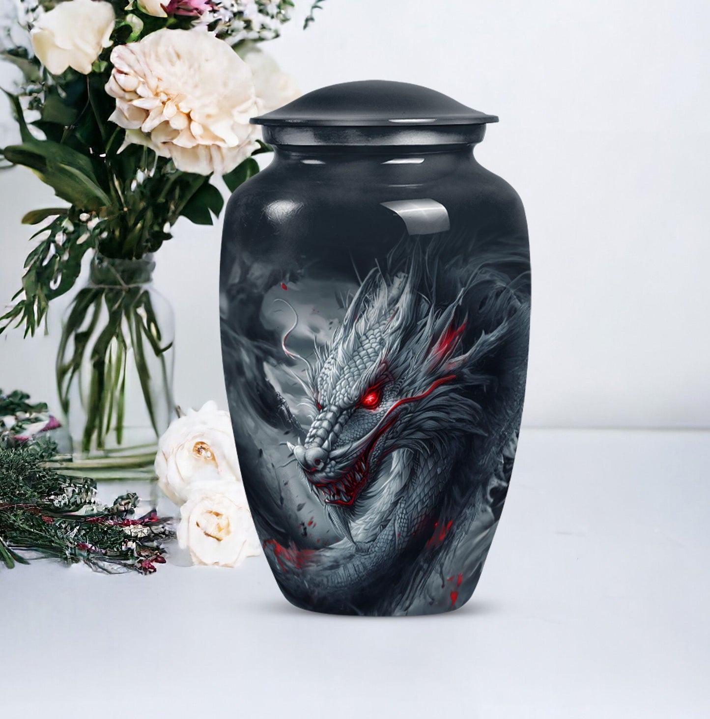 10-inch classic dragon urn.