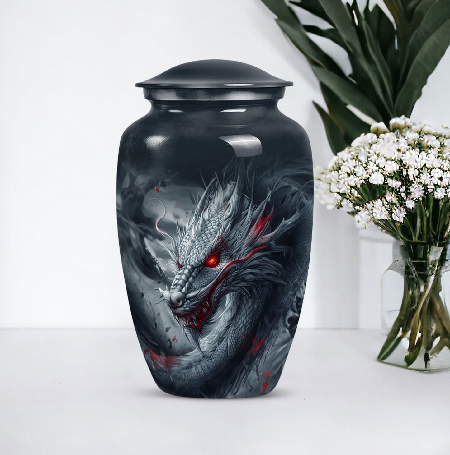 10-inch classic dragon urn.