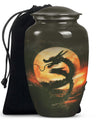 Classic 10-inch dragon pattern aluminium urn 