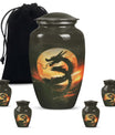 Classic 10-inch dragon pattern aluminium urn 