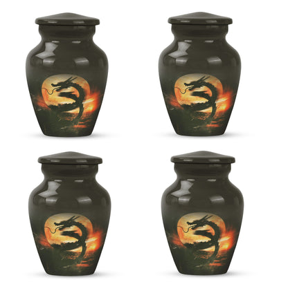 Classic 10-inch dragon pattern aluminium urn 