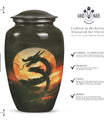 Classic 10-inch dragon pattern aluminium urn 