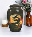 Classic 10-inch dragon pattern aluminium urn 