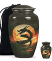 Classic 10-inch dragon pattern aluminium urn 