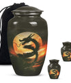 Classic 10-inch dragon pattern aluminium urn 