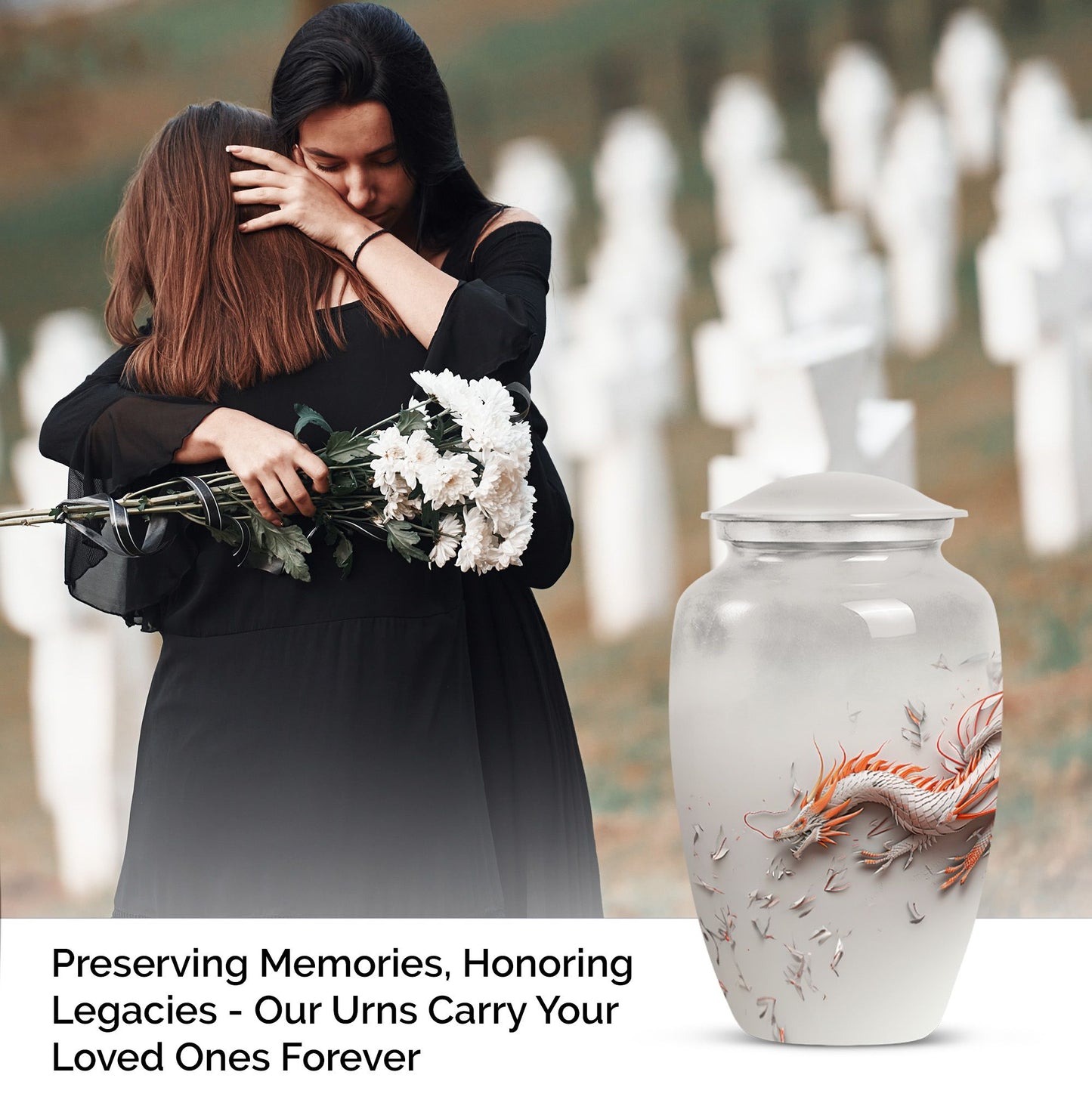 Classic 10-inch dragon Urn, suitable for male adult memorial.