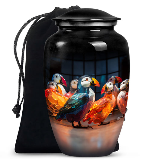 Puffin bird Urn, memorial urn 