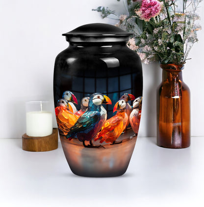 Puffin bird Urn, memorial urn 