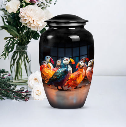Puffin bird Urn, memorial urn 