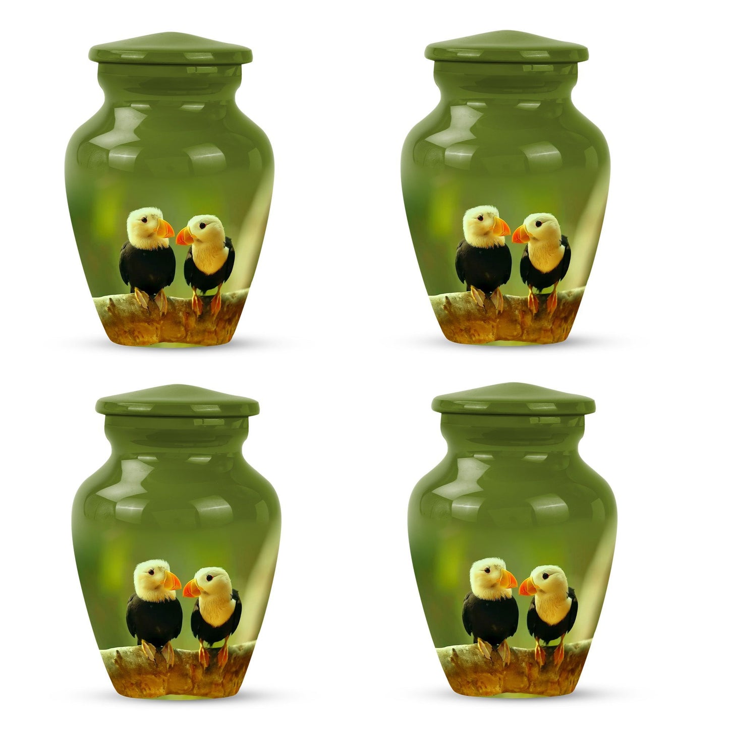 10-inch Puffin bird urn for human ashes.