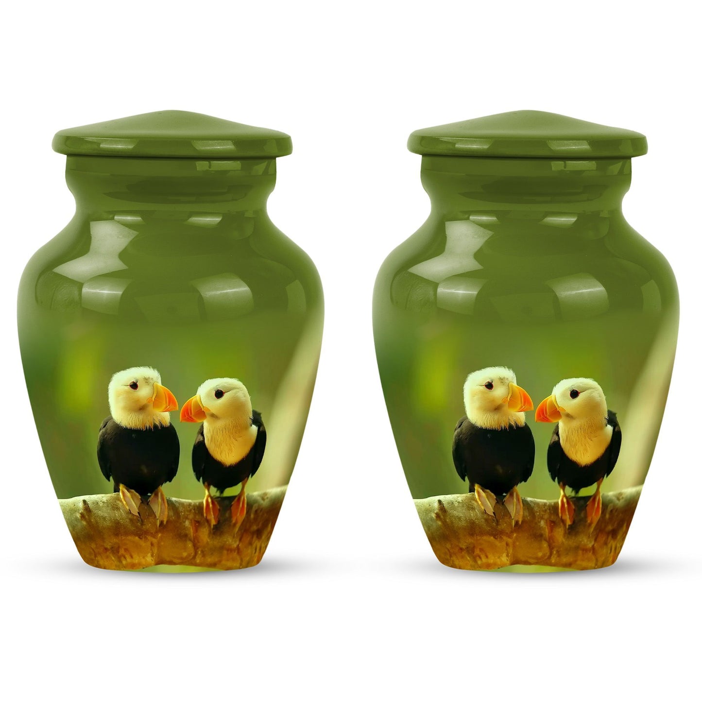 10-inch Puffin bird urn for human ashes.