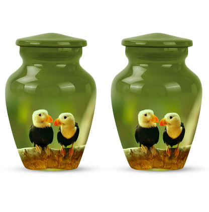 10-inch Puffin bird urn for human ashes.