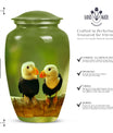 10-inch Puffin bird urn for human ashes.