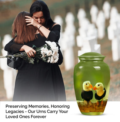 10-inch Puffin bird urn for human ashes.