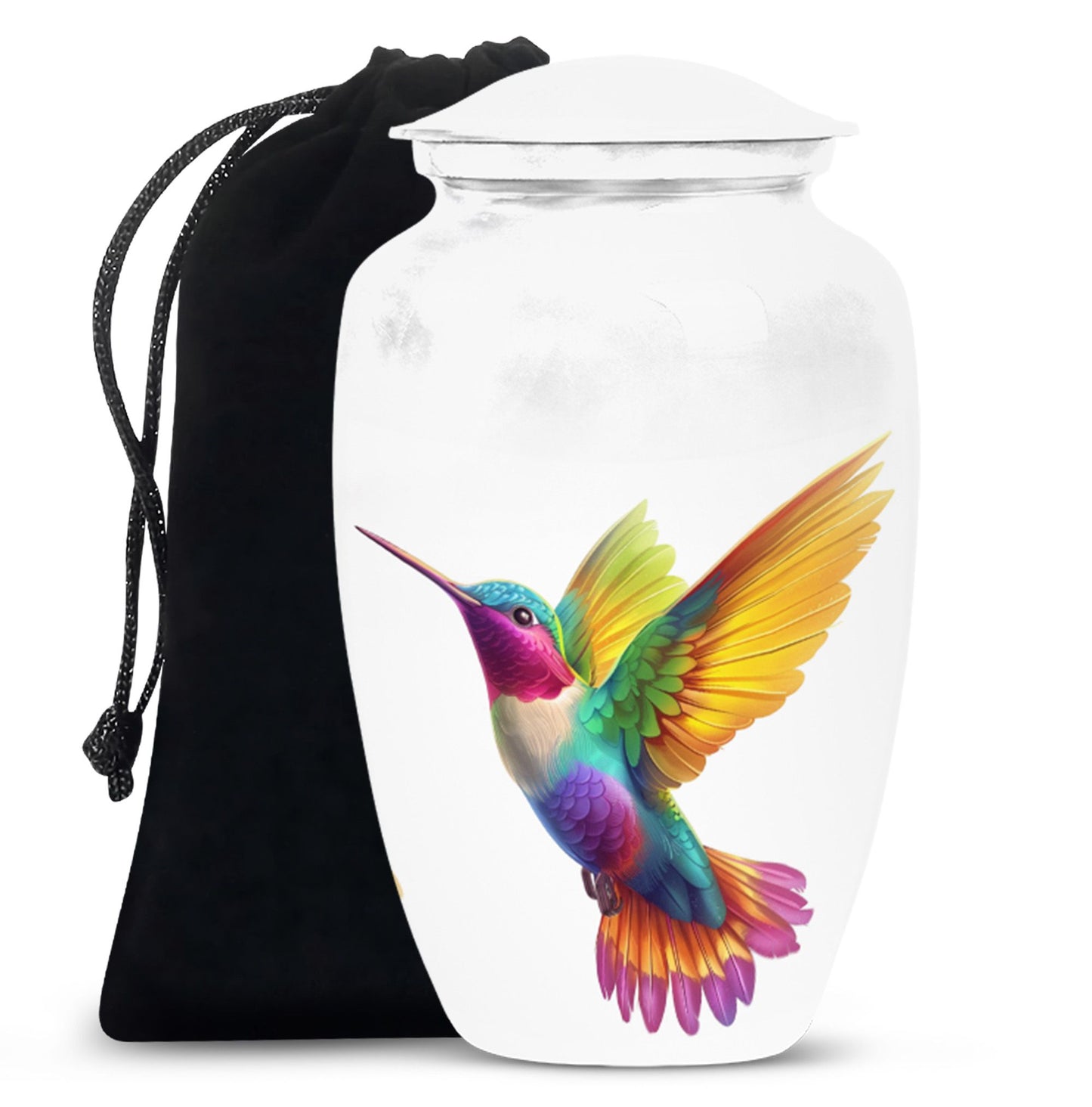 humming bird urn, aluminum funeral cremation urn for women