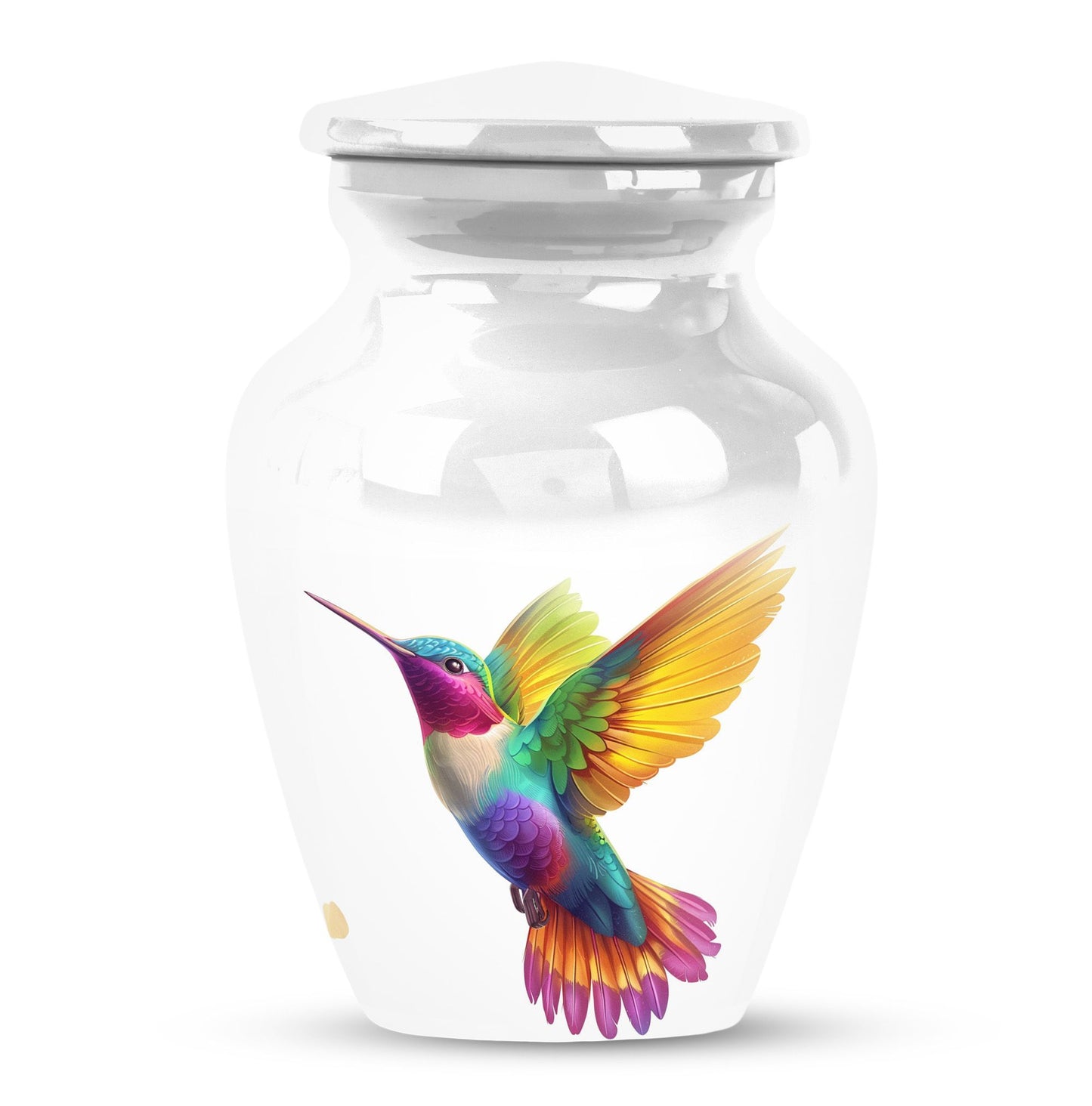 humming bird urn, aluminum funeral cremation urn for women