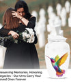 humming bird urn, aluminum funeral cremation urn for women