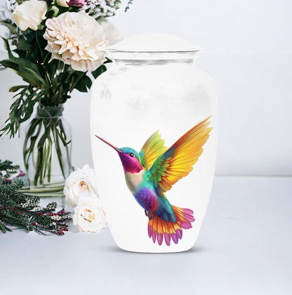 humming bird urn, aluminum funeral cremation urn for women