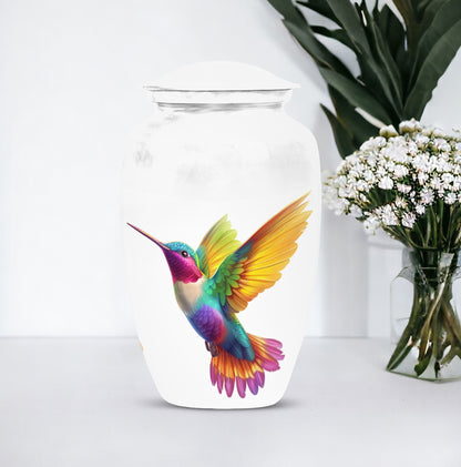humming bird urn, aluminum funeral cremation urn for women