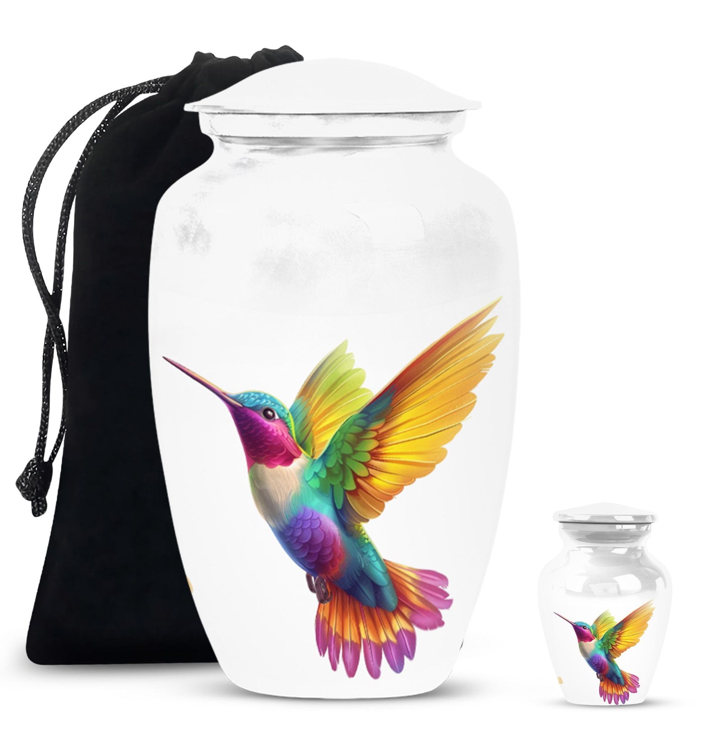 humming bird urn, aluminum funeral cremation urn for women