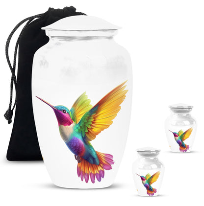 humming bird urn, aluminum funeral cremation urn for women