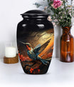 10-inch humming bird urn, abstract design, customizable 