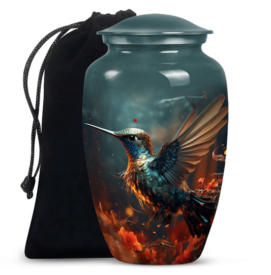 Classic 10-inch humming bird urn.