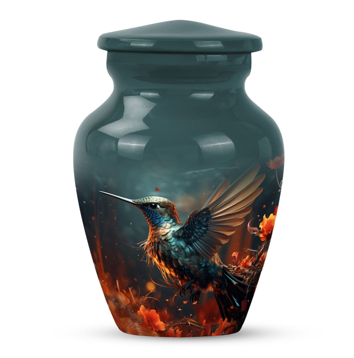 Classic 10-inch humming bird urn.
