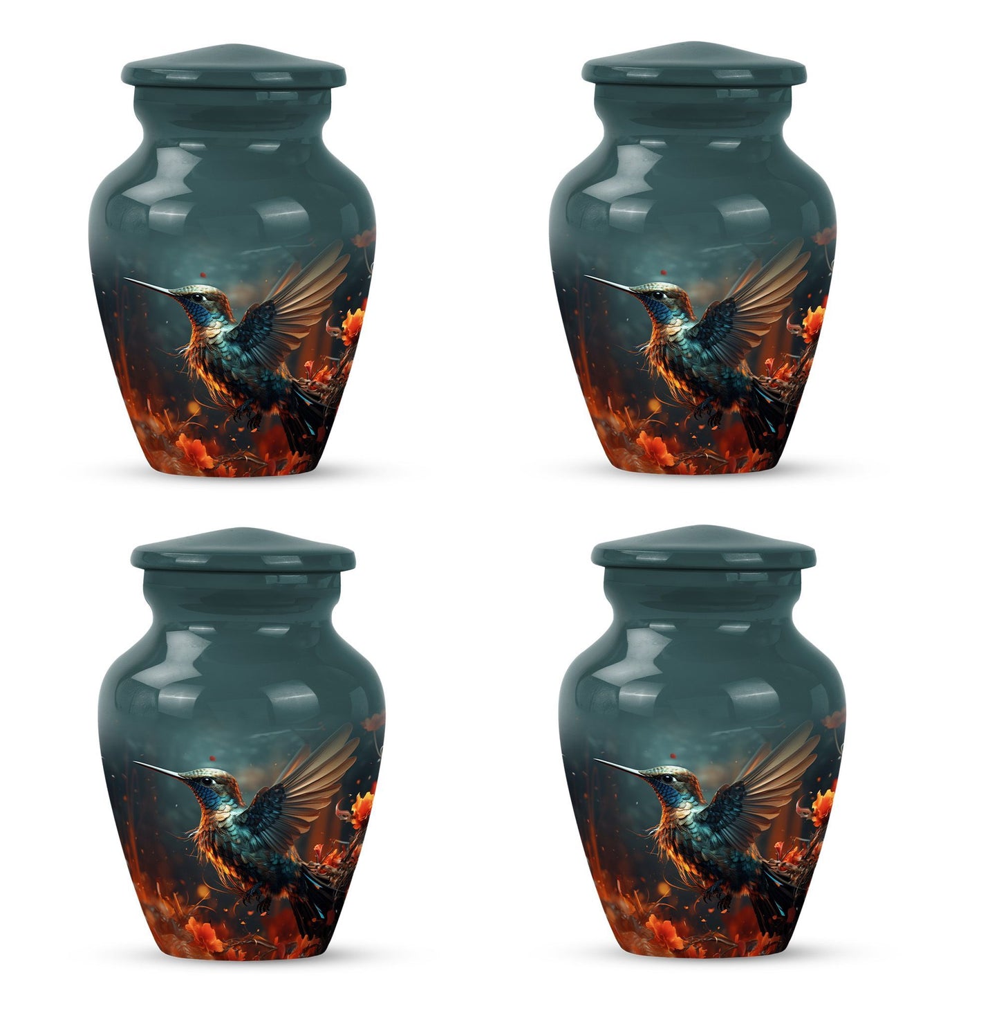 Classic 10-inch humming bird urn.