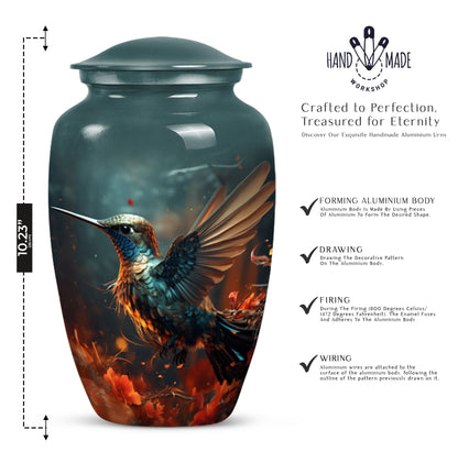 Classic 10-inch humming bird urn.