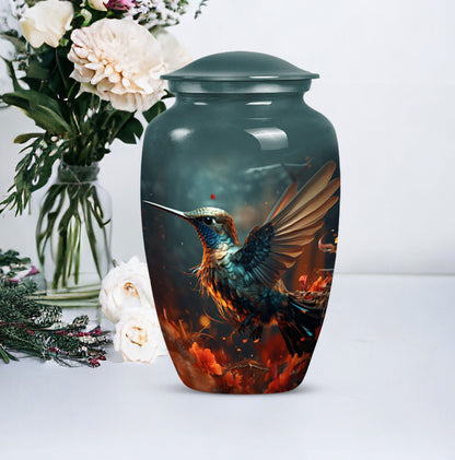 Classic 10-inch humming bird urn.