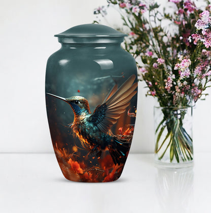 Classic 10-inch humming bird urn.