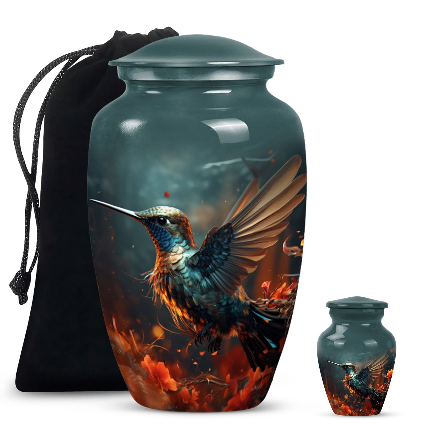 Classic 10-inch humming bird urn.