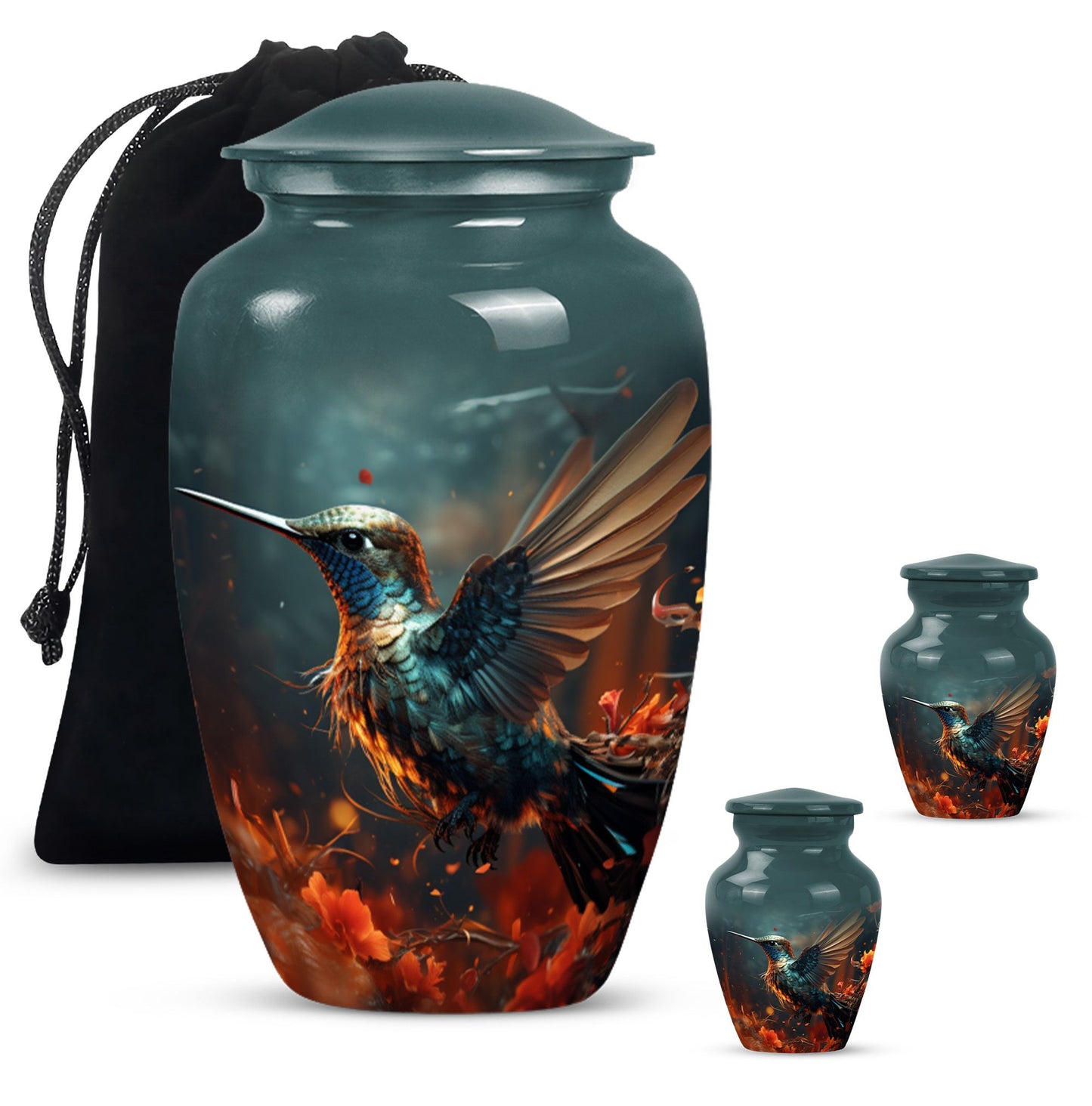 Classic 10-inch humming bird urn.