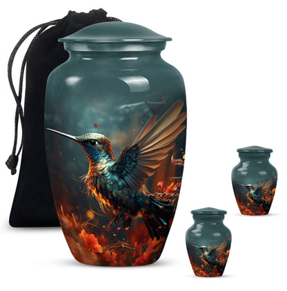 Classic 10-inch humming bird urn.