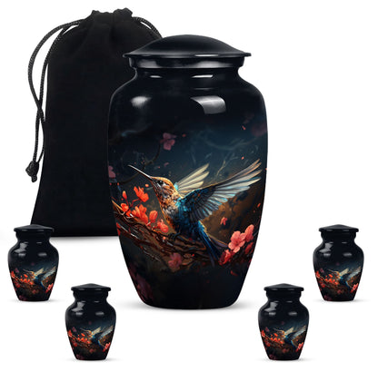 humming bird urn, memorial urn 